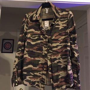 Camouflage button down shirt